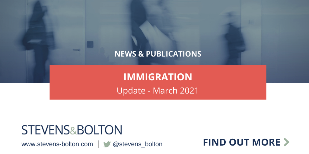 Immigration update - March 2021