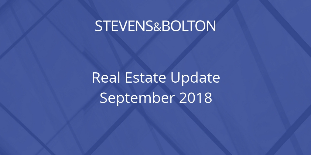 Real Estate Bulletin - September 2018