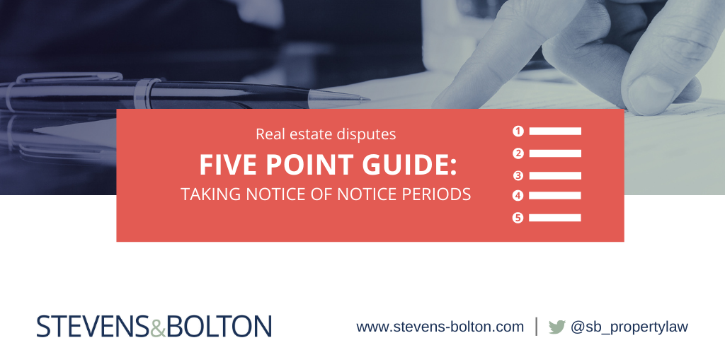 Five point guide - taking notice of notice periods