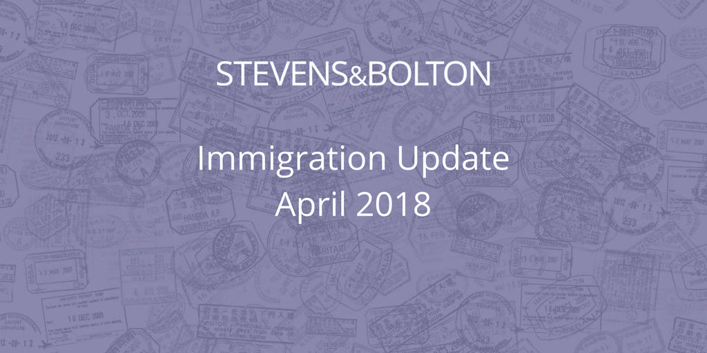 Immigration Update - April 2018