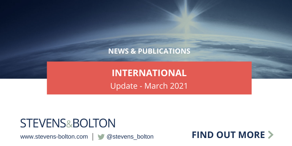 International Update - March 2021