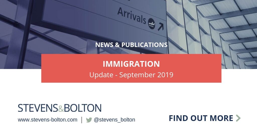 Immigration Update - September 2019